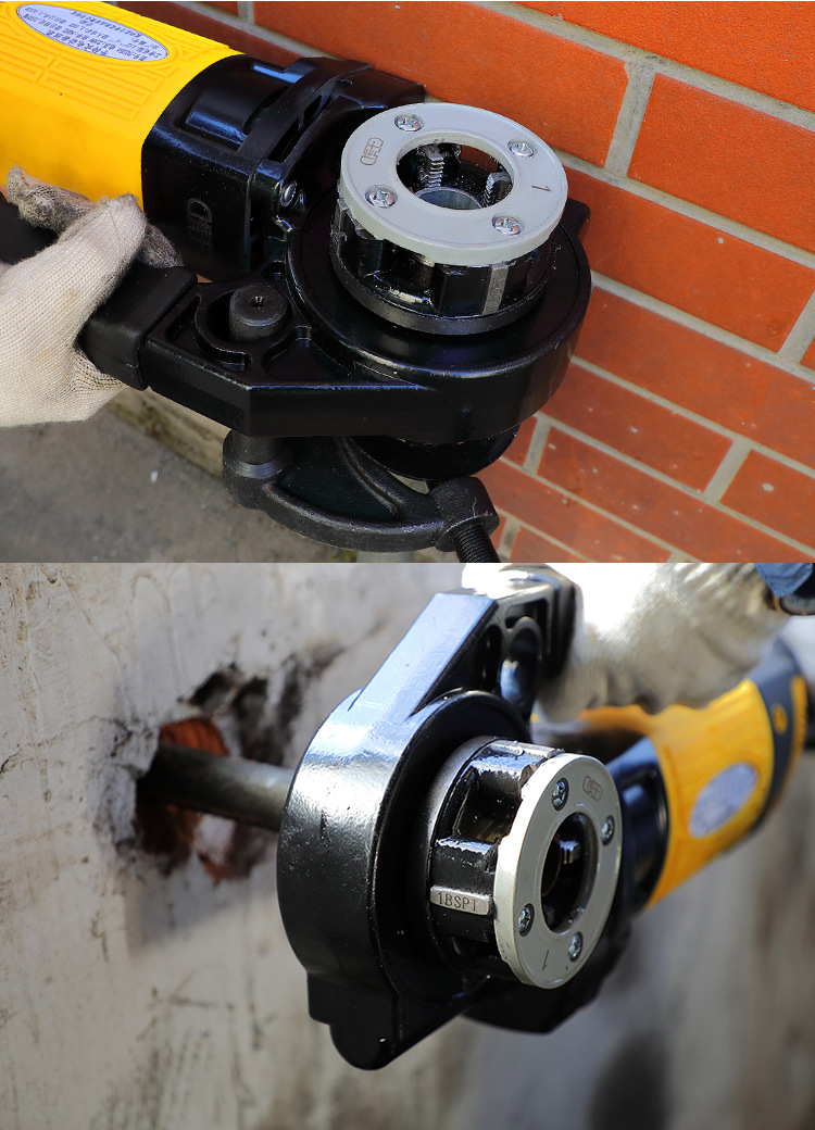 虎王电动手持式套丝机绞丝机轻型镀锌管4分2寸板牙车丝套丝工具