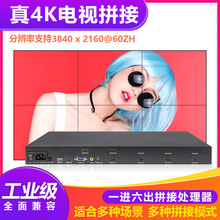 4K高清画面1进6出拼接处理器6台液晶电视拼接盒多屏拼接屏控制器