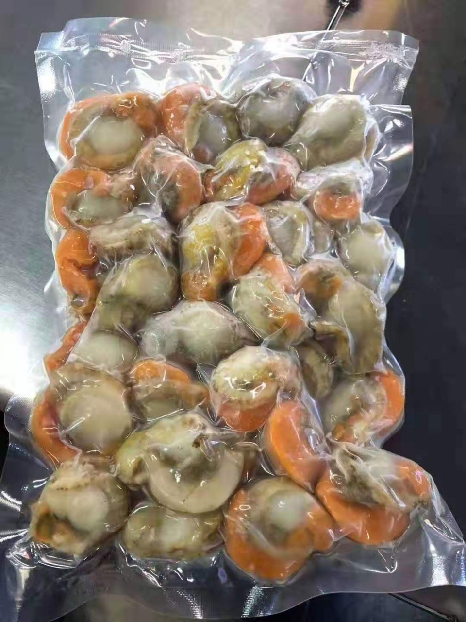 批发供应冷冻去脏优原汁扇贝肉大号红膏本地扇贝肉