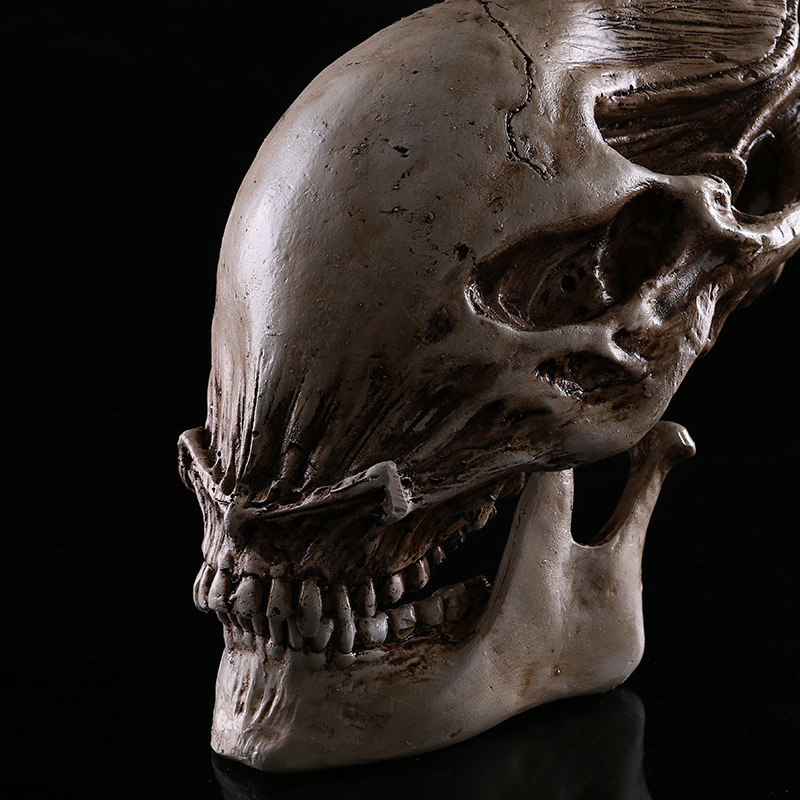 大异形头骨模型树脂骷髅头办公室摆件收藏礼品万圣节创意居家摆件