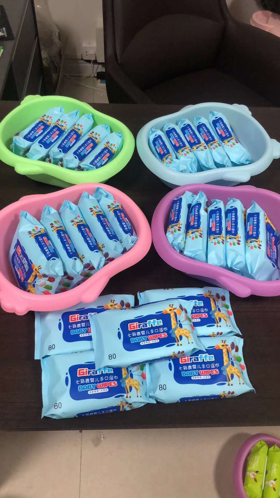 婴儿手口清洁棉柔湿纸巾 送盆子5包装婴儿干湿两用洗脸巾