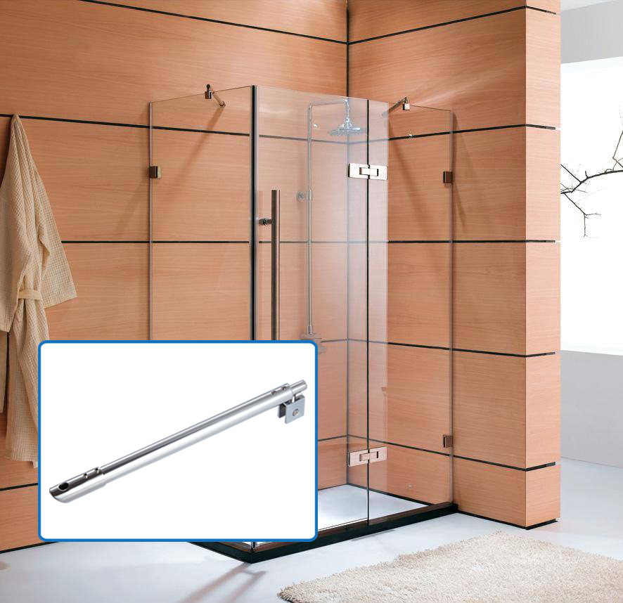 浴室玻璃门拉杆 304不锈钢双头斜头平头支撑杆 淋浴房五金配件