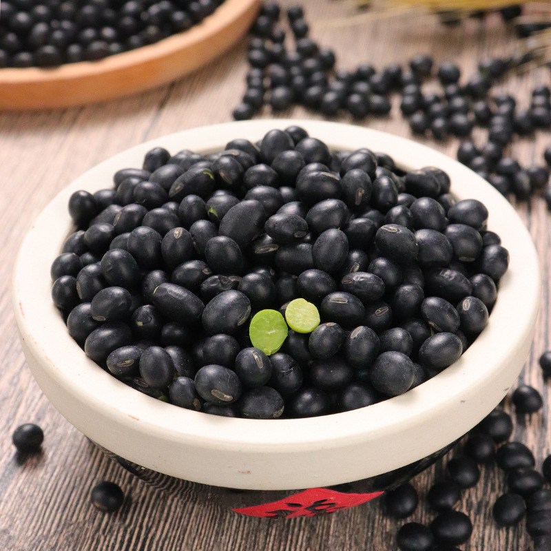 兵小强东北黑豆 农家自产五谷杂粮豆浆新青仁绿心黑小豆醋泡1000g