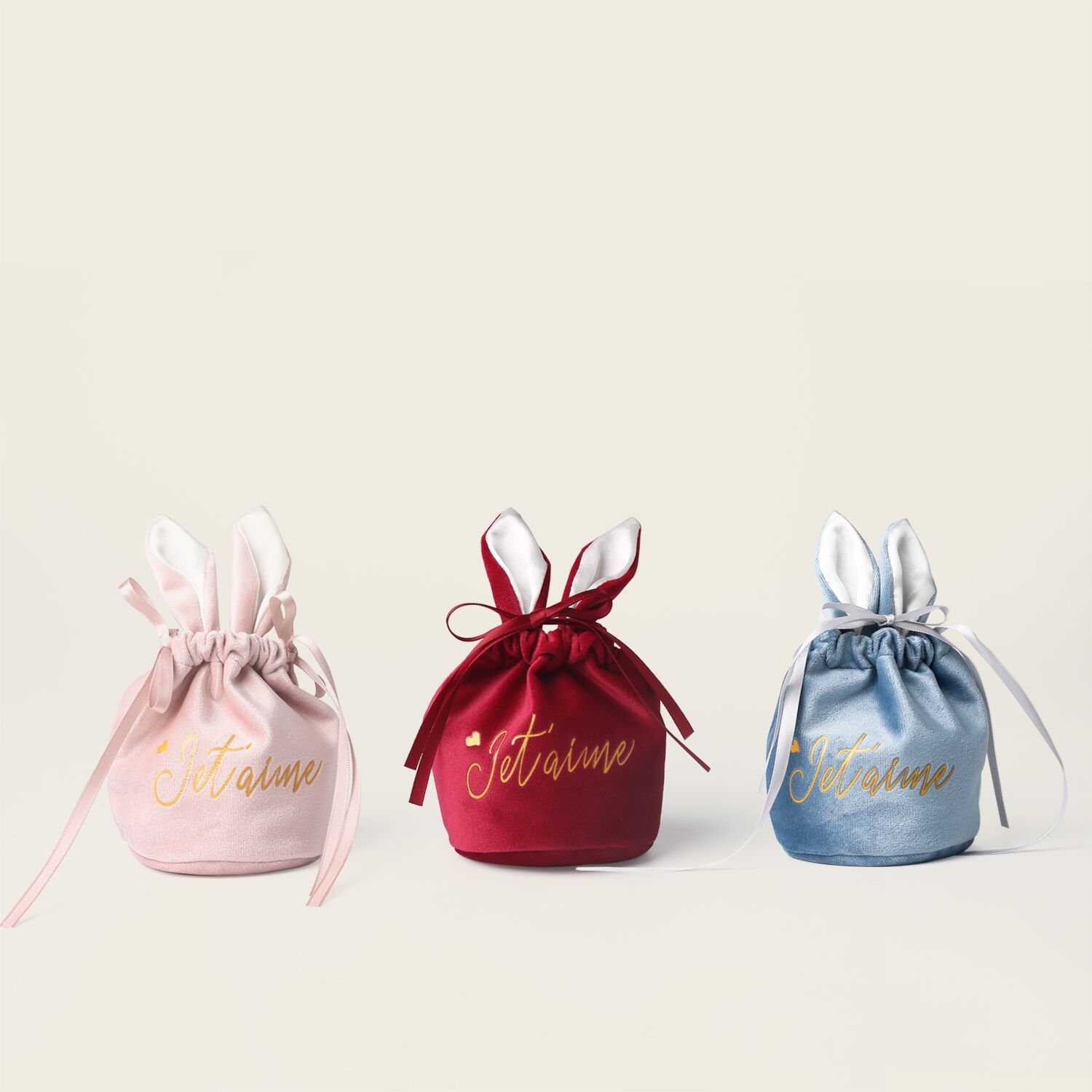 丝绒糖袋新款创意喜糖盒结婚抖音ins风丝绒糖果袋欧式兔兔喜糖袋