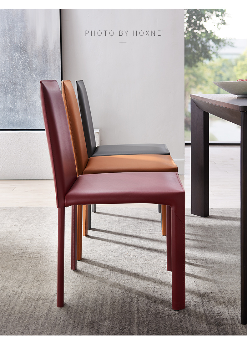 马鞍皮椅子设计师北欧餐椅轻奢酒店会所咖啡厅靠背家用椅子马鞍椅