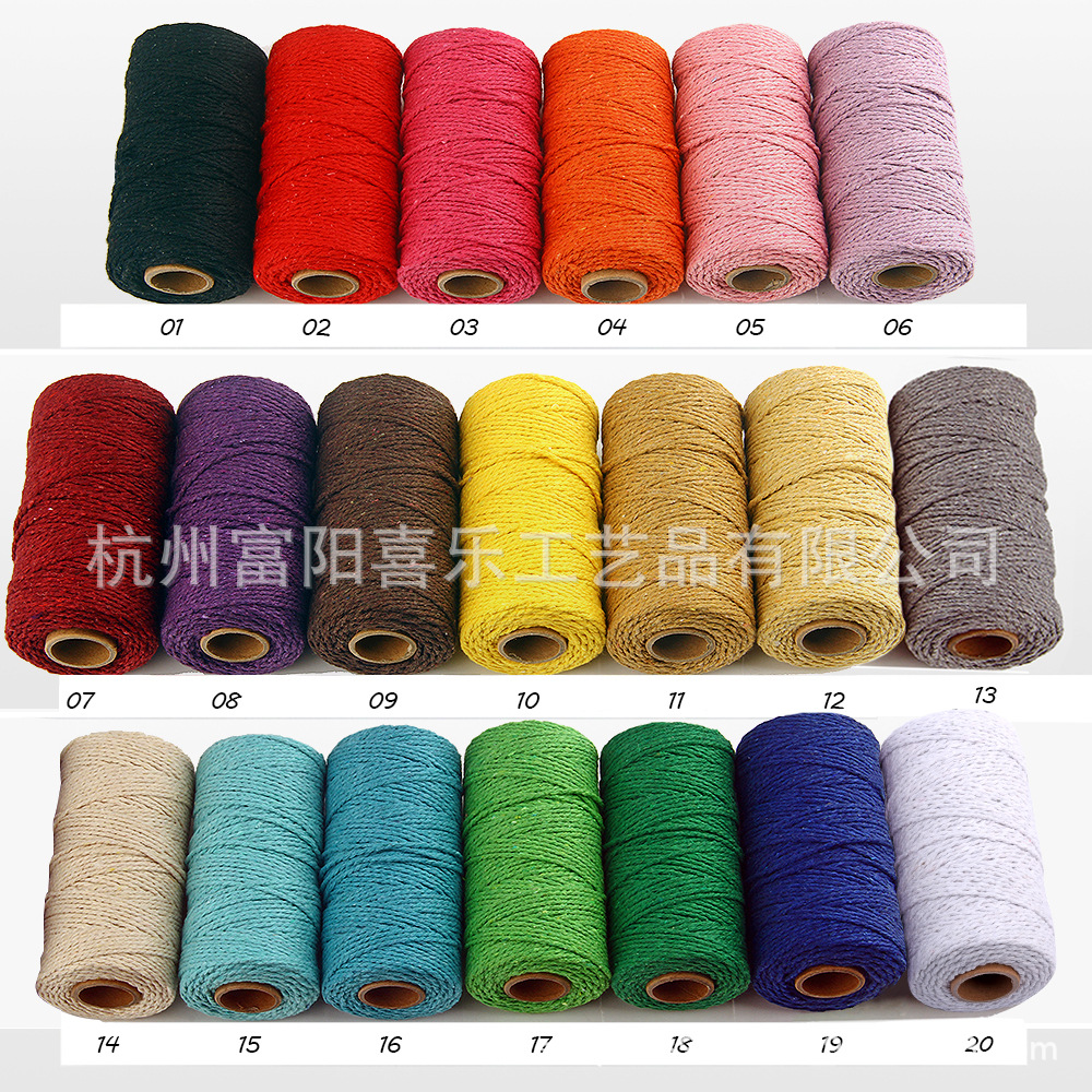 Handmade Color Cotton String DIY Handmade Material Bundle Decorative Rope Garden Decoration Cotton String Cotton Cord Binding Rope