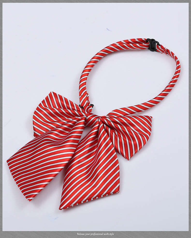 2020西装领花空姐银行职员酒店服务员领结女士蝴蝶结条纹现货批发