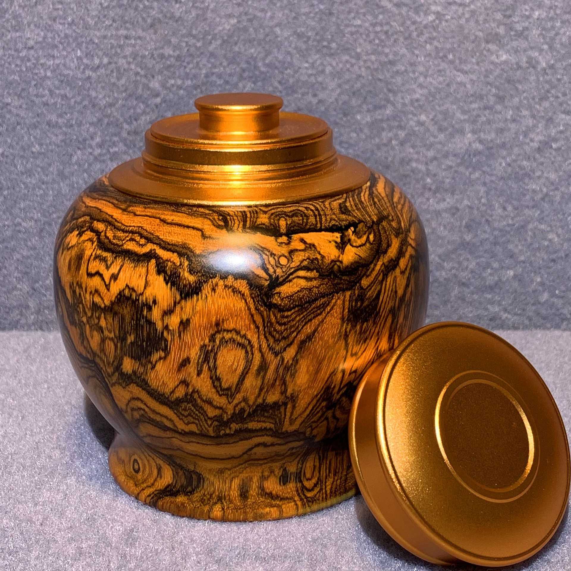 墨西哥黄花梨 茶叶罐 储物罐 茶具用品 创意家居木雕装饰品摆件