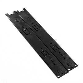 抽屉静音导轨冷轧钢三节卡式滑轨 书桌橱柜滚珠卡扣缓冲滑轨