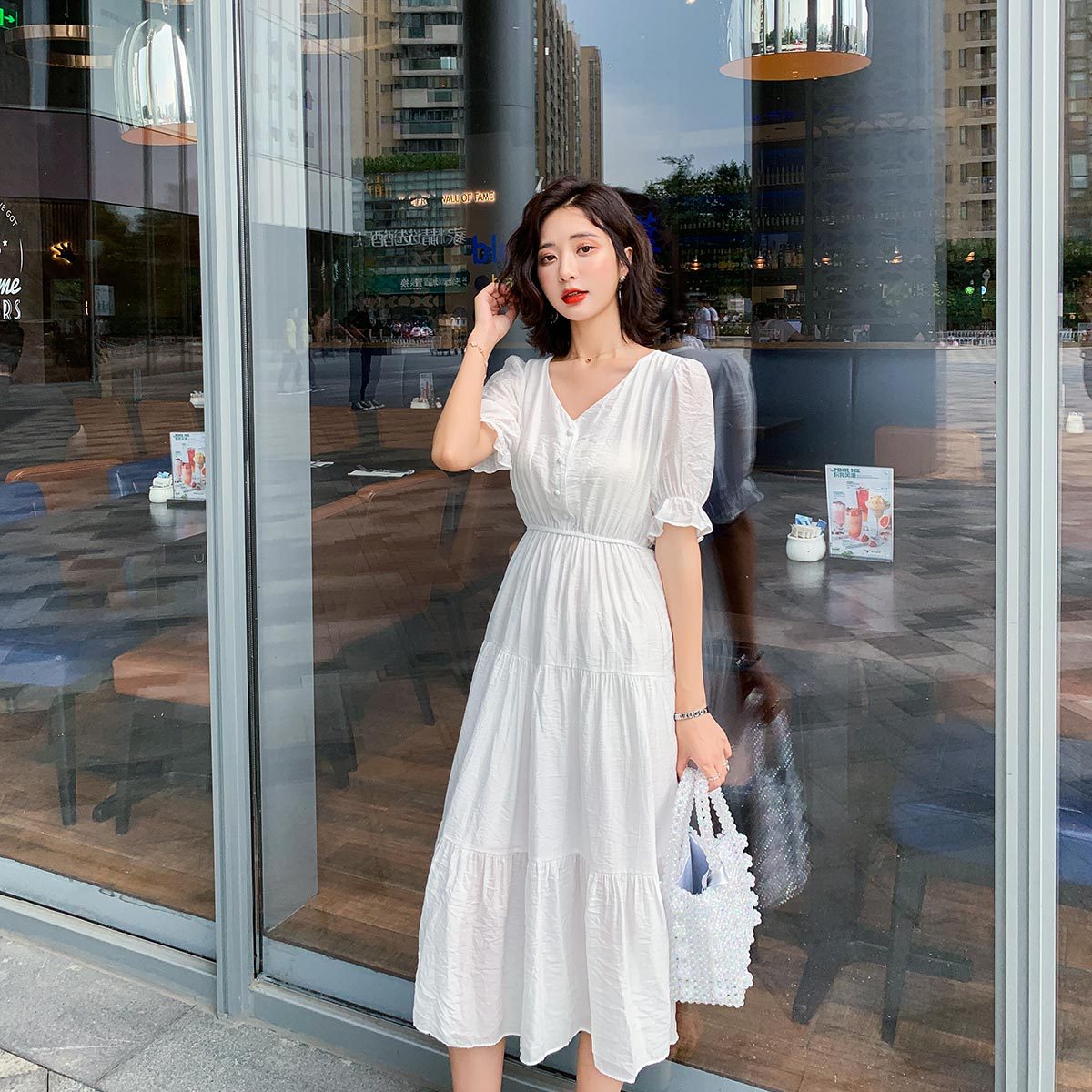 纯白连衣长裙图片-海量高清纯白连衣长裙图片大全 - 阿里巴巴