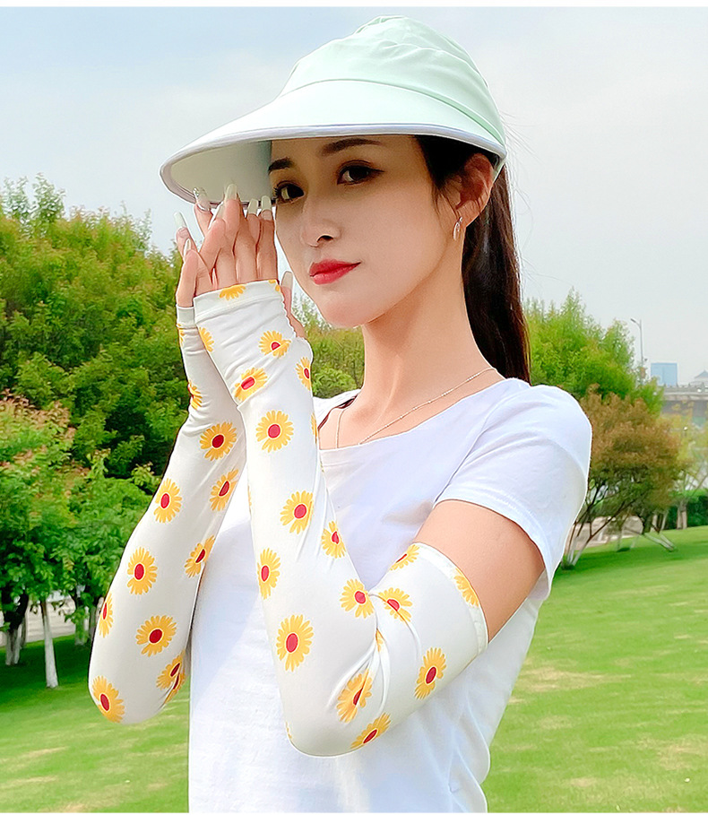 夏季网红冰袖防晒女手袖护臂手臂袖套手臂袖冰丝冰袖货号w212