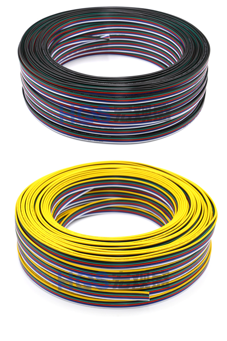 外贸rgb灯带延长线 3p/4p/5p/6p/8p彩排线1007#18 20 22awg多并线