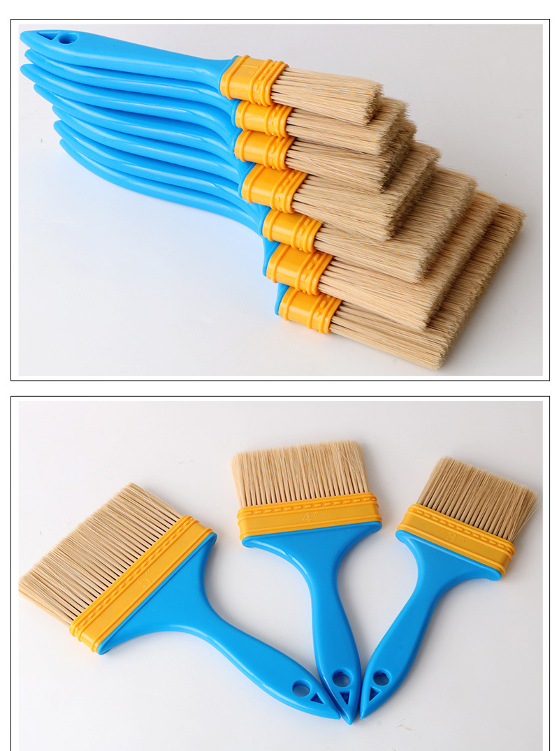 塑料毛刷1寸2寸3寸4寸5寸涂料刷塑柄尼龙丝植毛刷长柄塑料油漆刷