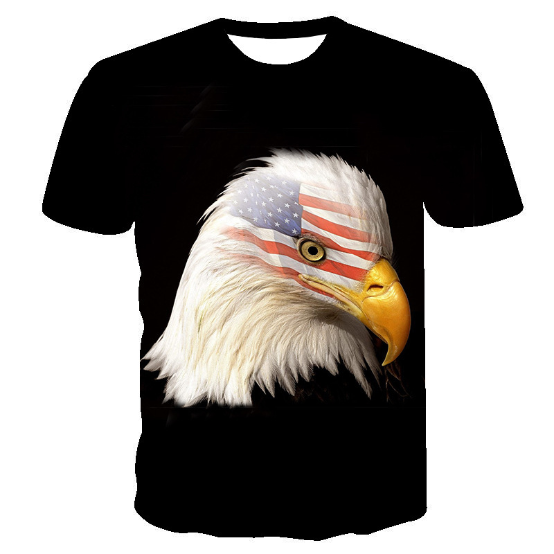厂家直销 美国鹰人数码印花3dt恤男女 鹰夏季透气3d短袖上衣-阿里巴巴