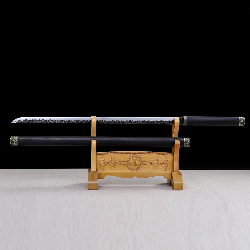 龙泉市刀剑手工锻打压花唐横刀高锰钢防身素装长剑冷兵器未开刃