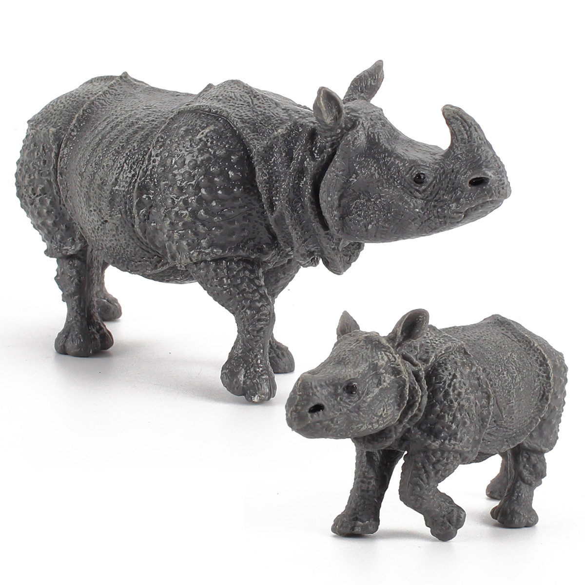 跨境仿真野生动物印度犀牛模型儿童认知静态独角犀摆件套装玩具