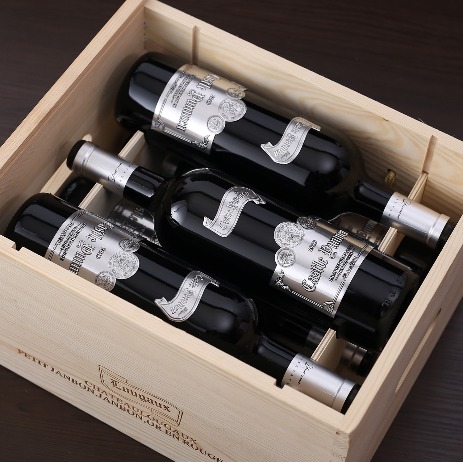 法国原酒进口拉一菲庄园酒业14度六支木箱干红葡萄酒包邮