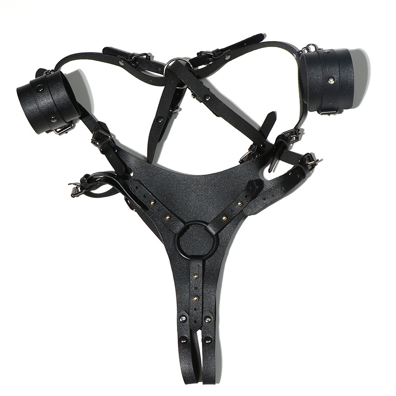 sm女用穿戴裤子锁阳束缚套jj穿爆菊戴阳具裤手链久爱成人情趣用品