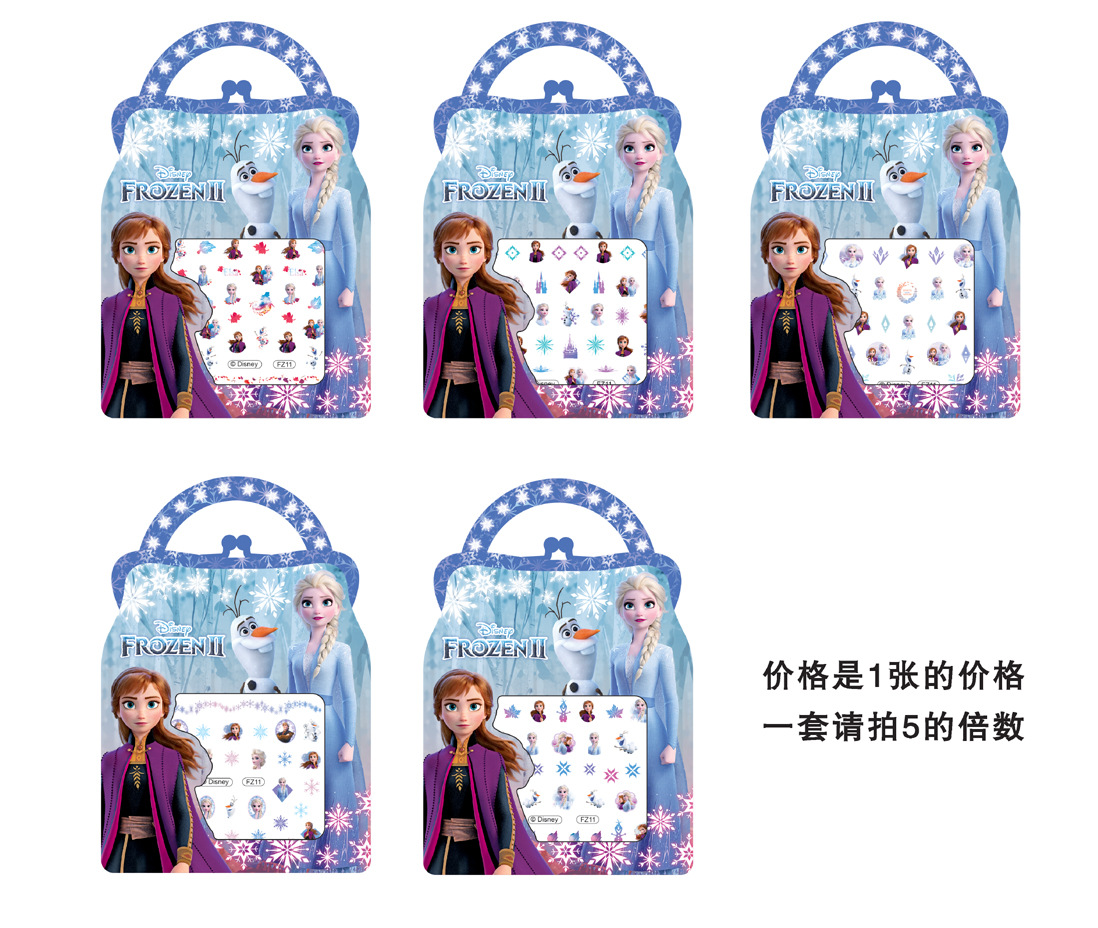 Disney 3D Luminous Princess Frozen Cartoon Nail Stickers Children Stickers Girl Cute Nail Beauty Applique