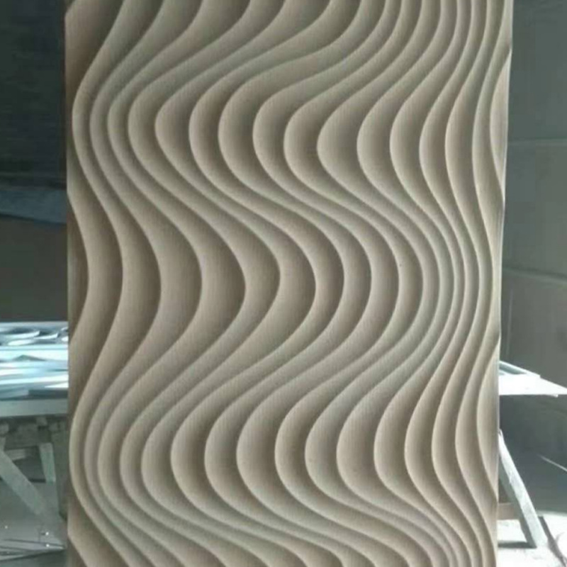 实木浮雕板造型板中纤板密度板 大弯浪波浪板背景墙装饰材料定制