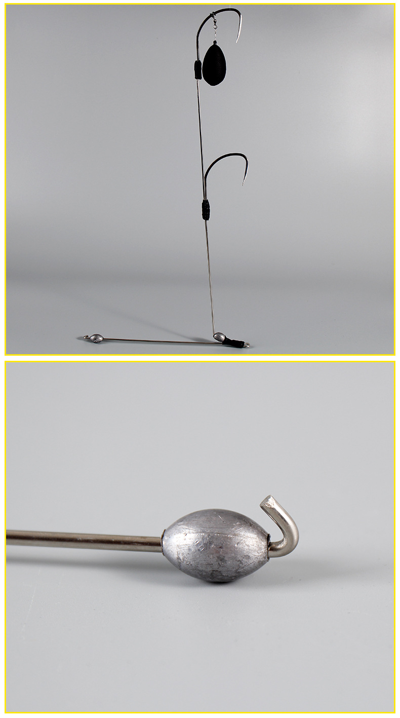 厂家大量生产可视锚鱼钩大号鸡爪双腿上下双锚钩 单腿钩 可自订