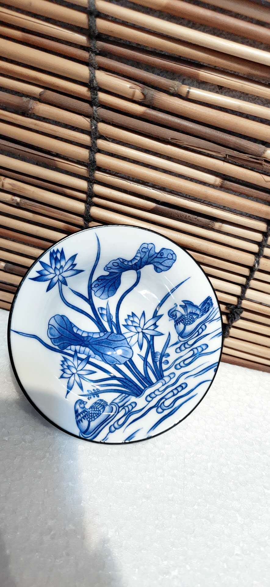 陶瓷青花斗笠茶杯景区热卖小商品主人单杯窑变钧瓷建盏厂家直销