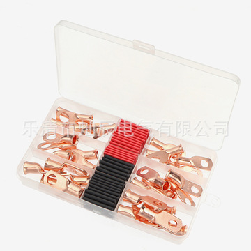 60pcs美规铜鼻子盒装 30pcs铜鼻子接线端子 热缩管g管3:1黑红色