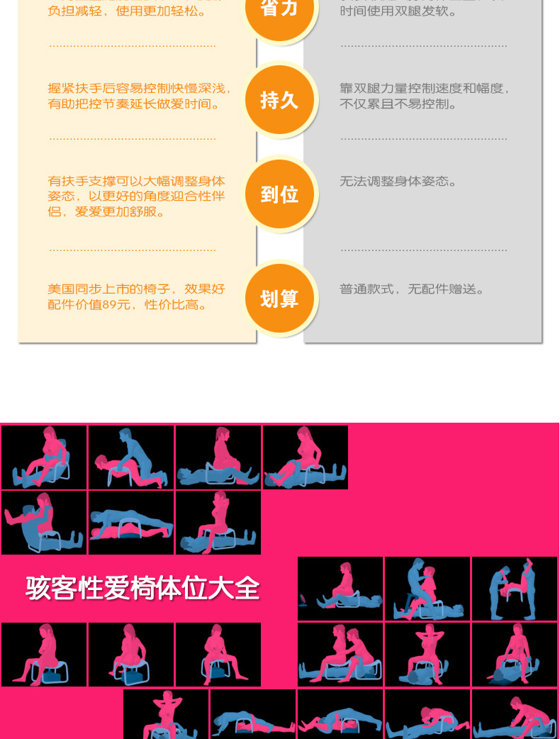 骇客情趣椅性爱椅合欢椅高潮sm激情情趣用品夫妻性工具爱爱玩具