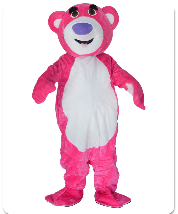 可来图粉红熊卡通人偶服装玩具总动员薰衣草紫熊吉祥物