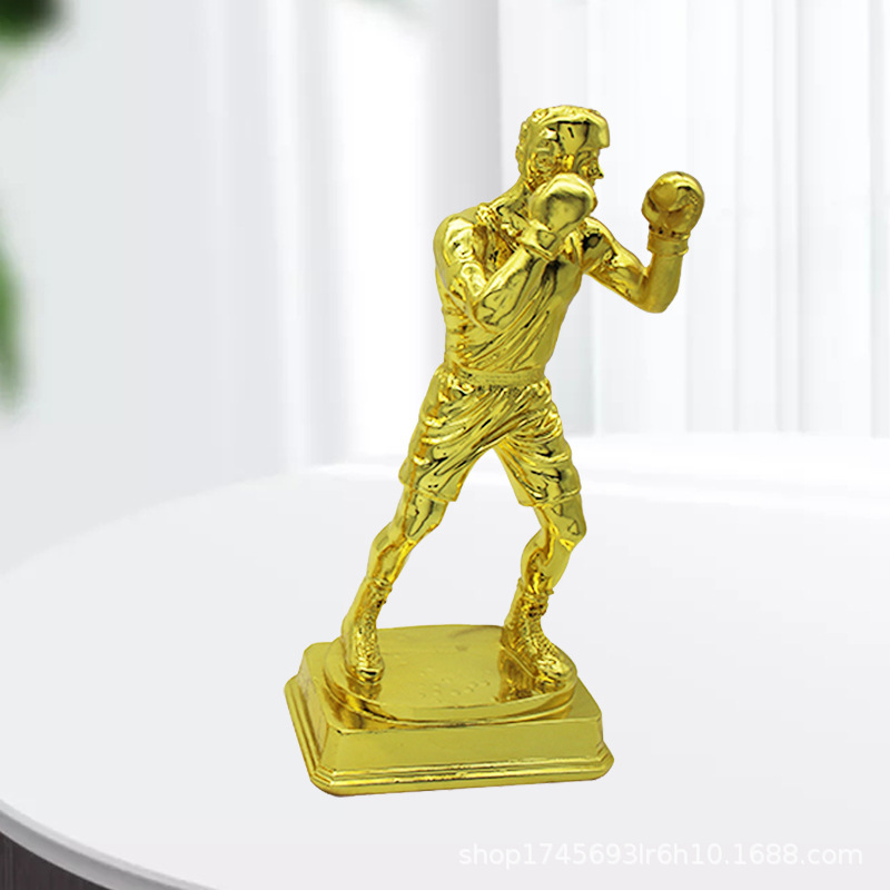 厂家供应拳击比赛奖杯 树脂搏击比赛奖杯 刻字拳击手套纪念奖杯