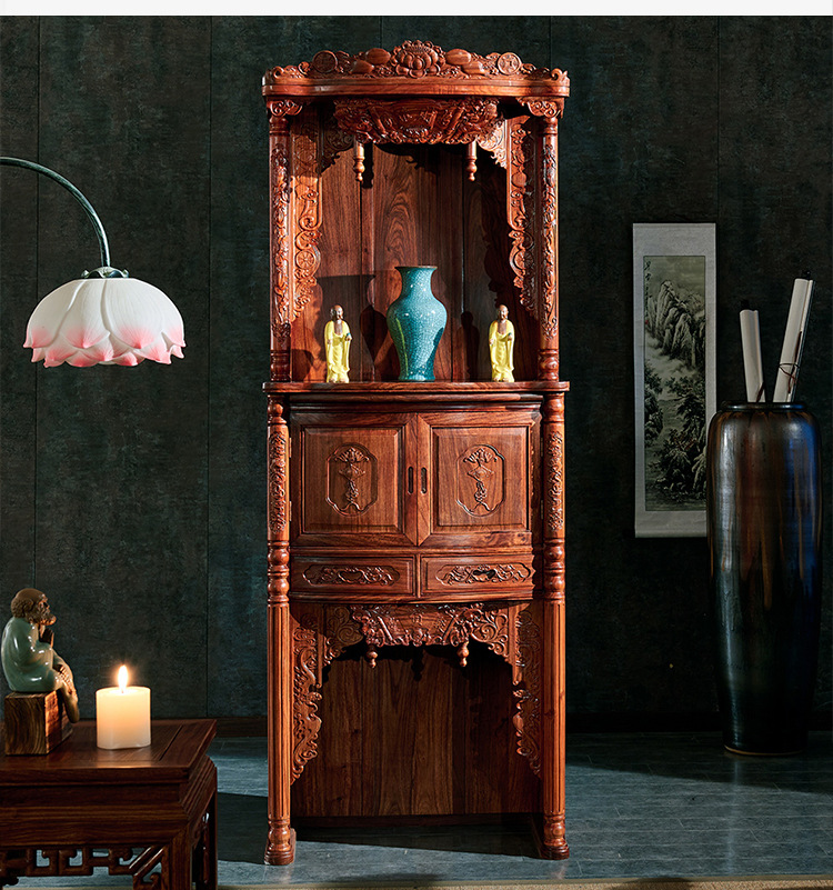 红木神龛供奉神台柜供桌供台红木神台供神柜现代客厅家用立柜花梨