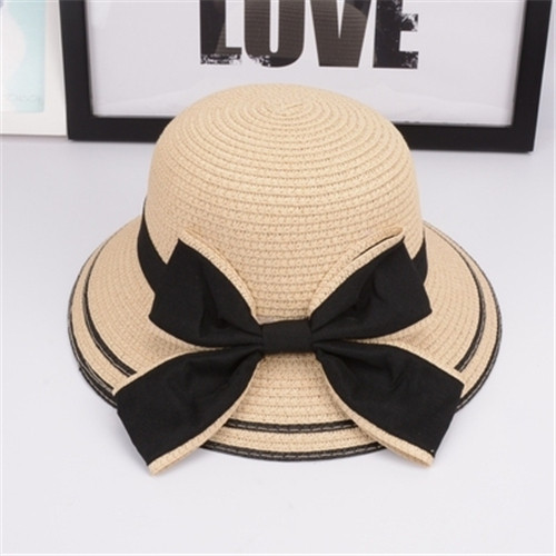 5 Children's Straw Hat 3 Parent-Child 7 Mother-Daughter Spring and Summer Sun-Proof Bucket Hat Summer 2-6-8 Years Old Girl Big Brim Beach Hat Princess