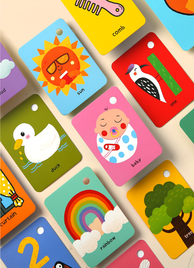美乐儿童识字卡片英语单词幼儿启蒙点读认知闪卡早教益智英文学.
