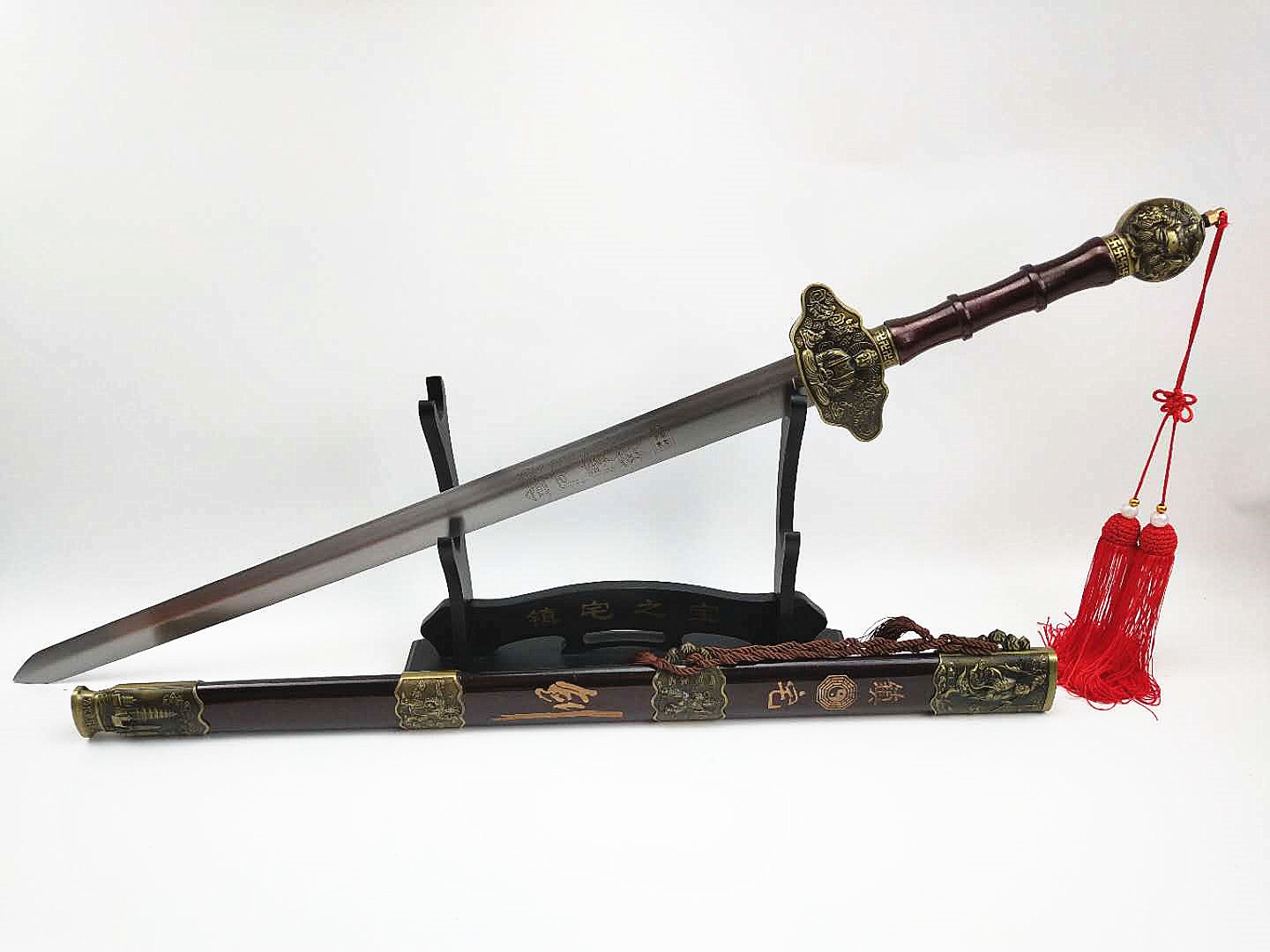 龙泉市工艺剑 镇宅辟邪装饰 黑色油漆碳钢金刚剑 未开刃