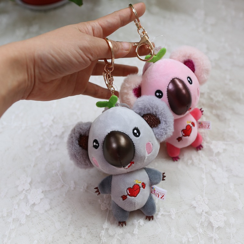 韩国呆萌树袋熊毛绒挂件考拉汽车钥匙扣女生书包包挂饰品情侣礼物