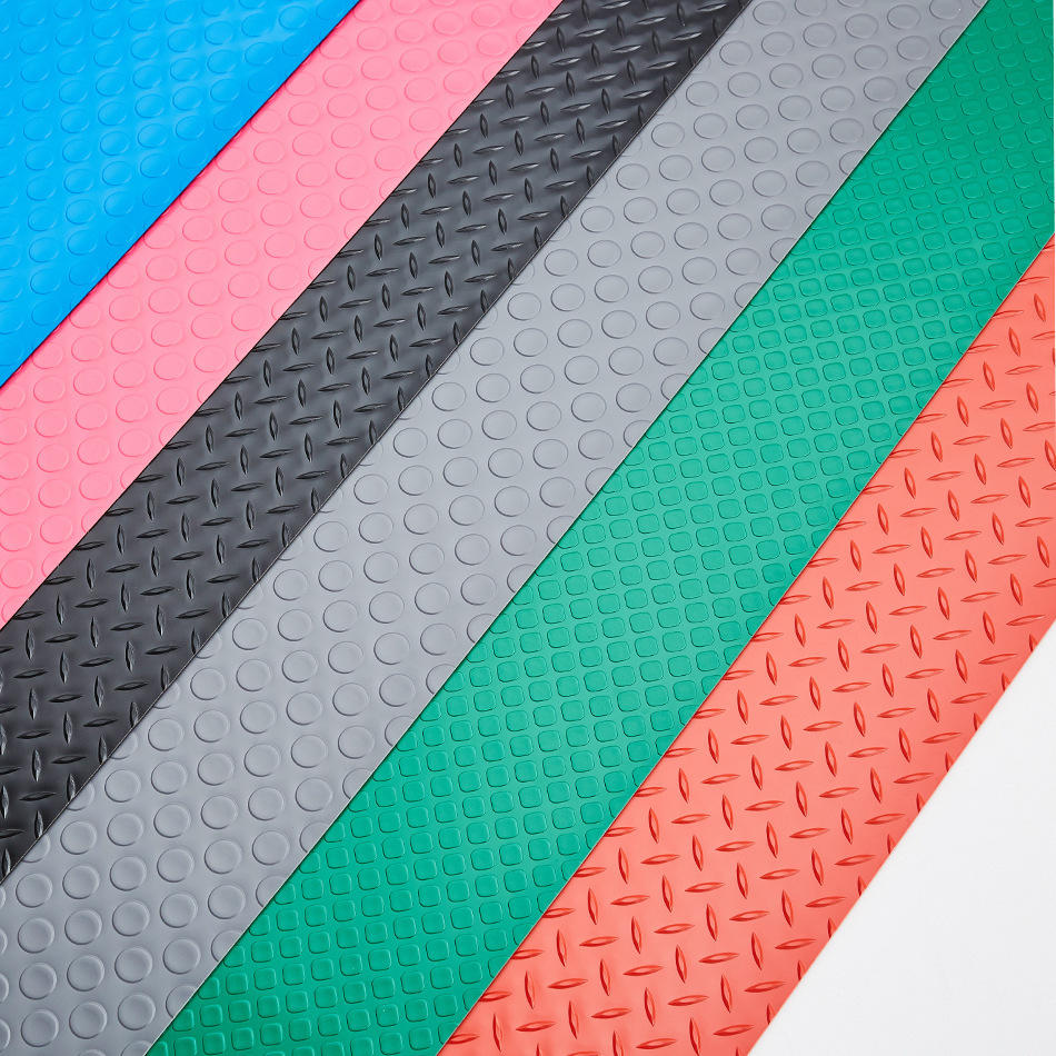 现货车间pvc橡塑板 铺地防滑防潮pvc地板 厨房工厂学校铺地花纹板