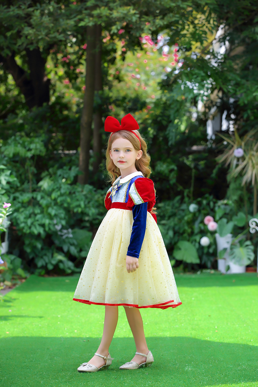 白雪公主连衣裙 2020秋新款 女童万圣节 生日表演蓬蓬长袖网纱裙