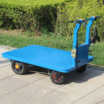 银川电动平板车 蔬菜大棚果园拉货车图片 四轮电动平板运输车