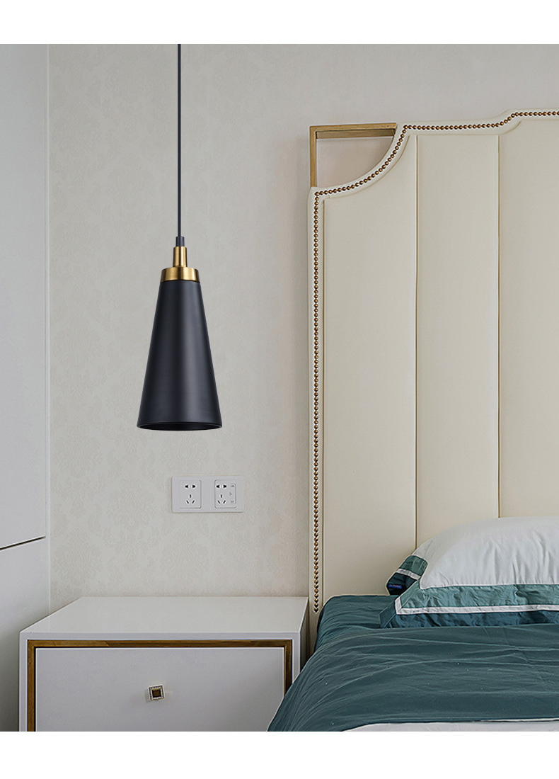 卧室极简床头小吊灯北欧简约床头柜吊线灯led客厅轻奢吧台现代ins