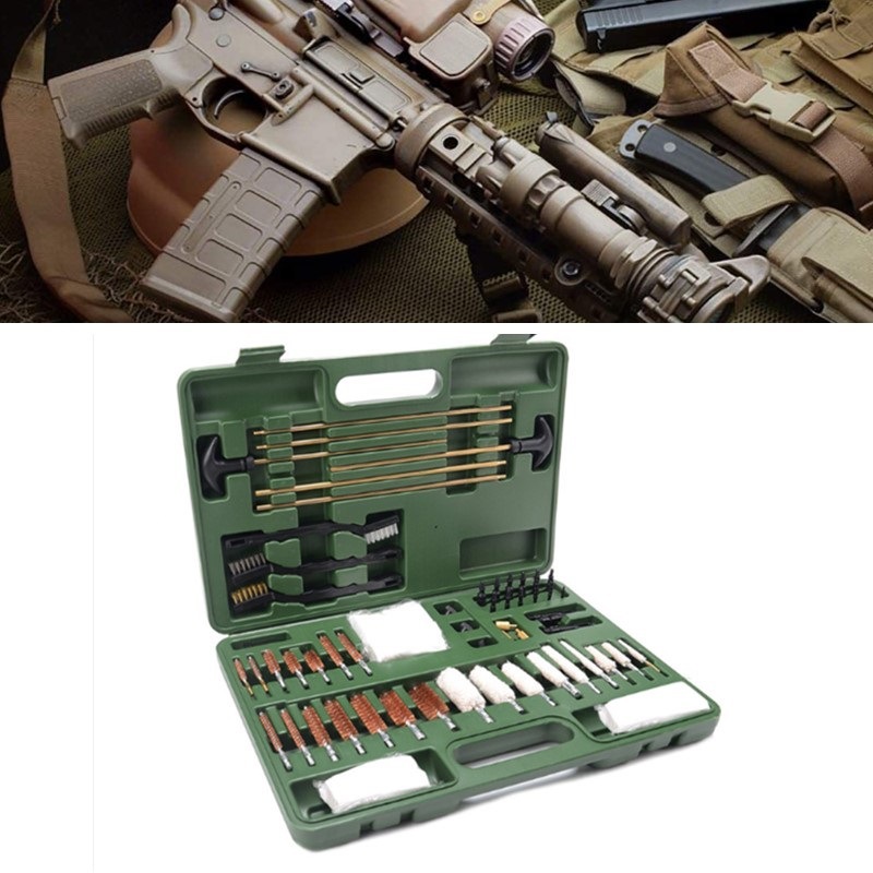 通用便携式擦枪工具套装 擦枪武器铜条棉刷毛刷擦布维护包工具包