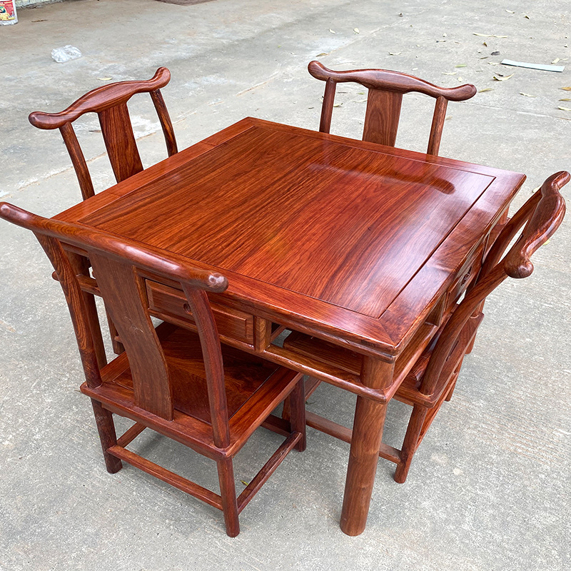 正方形中式实木小方桌八仙桌刺猬紫檀红木四方桌简约四方饭桌组合