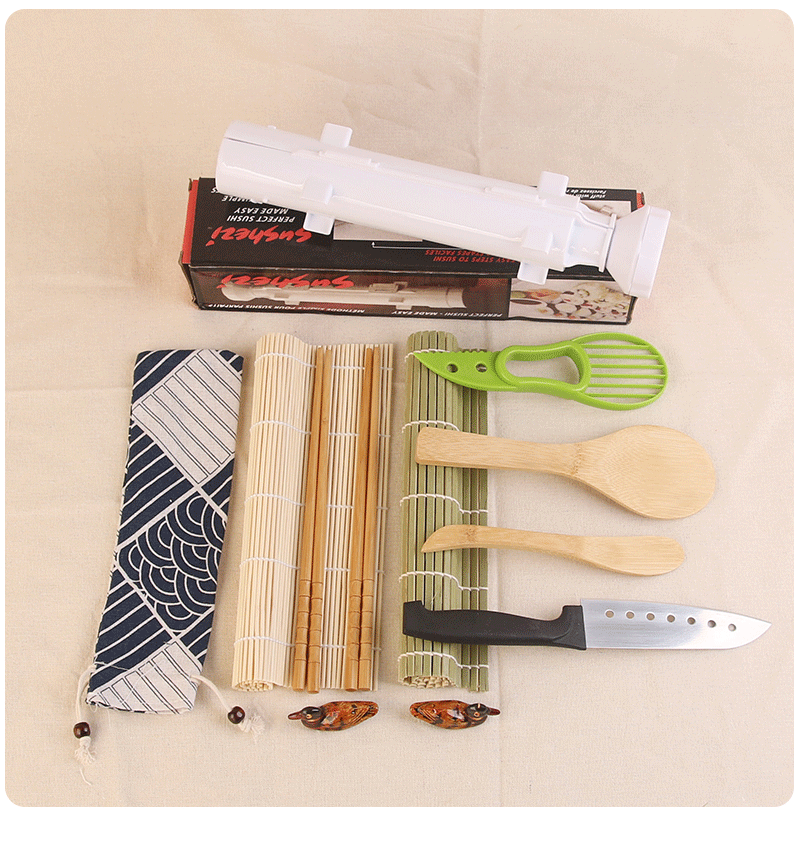 亚马逊热卖 做寿司工具套装日式全套 帘子 刀饭勺模具diy手工外贸