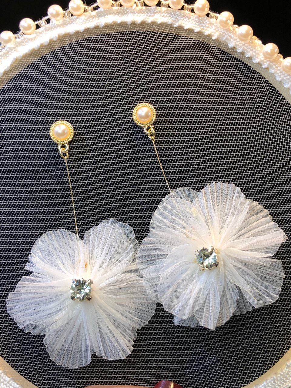 长款耳环_韩国925白蕾丝花朵耳环女长款耳环巴洛克潮人夸张女 - 阿里