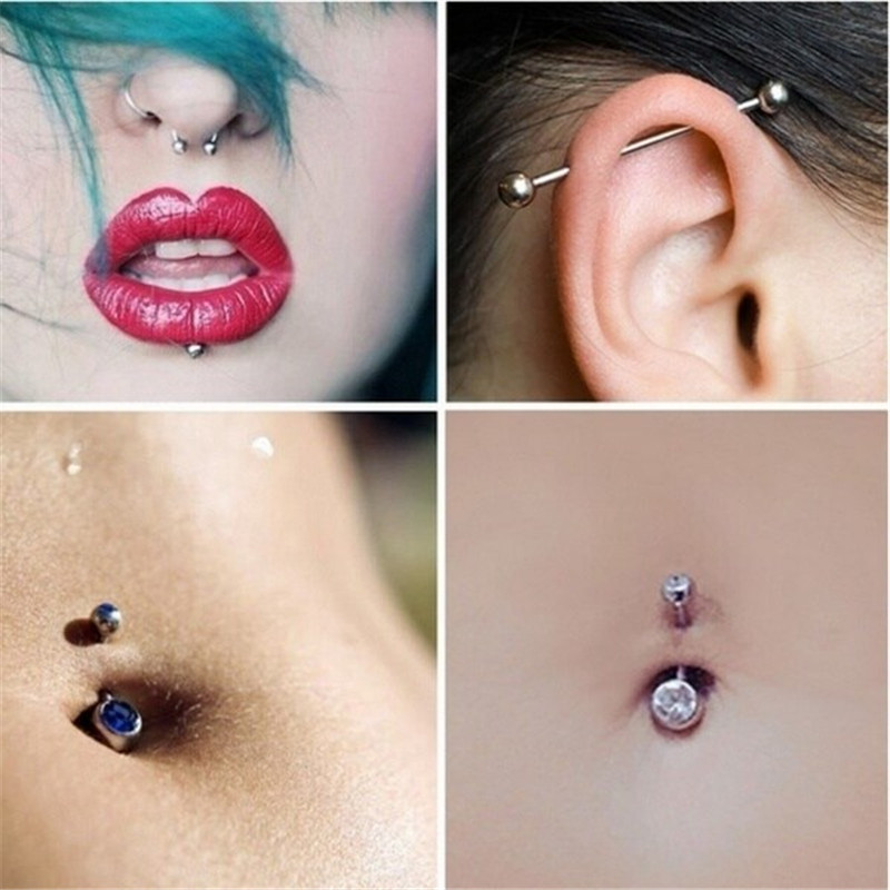欧美穿刺饰品 316l不锈钢身体穿刺耳钉鼻钉 肚脐钉 唇钉