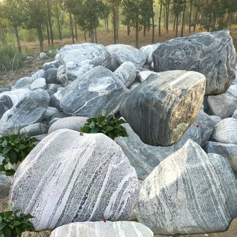 矿山水冲石 石蛋园林绿化泰山石原石厂家卖 水冲石造景泰山石