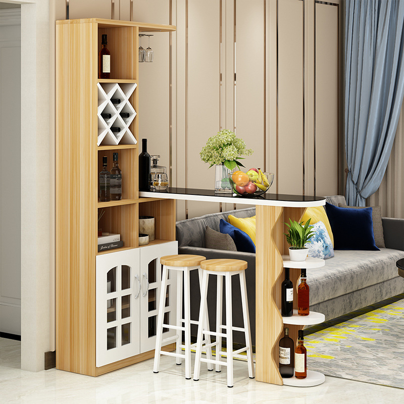 工厂直销酒柜吧台一体家用现代简约北欧玄关隔断柜实木餐厅客厅旋