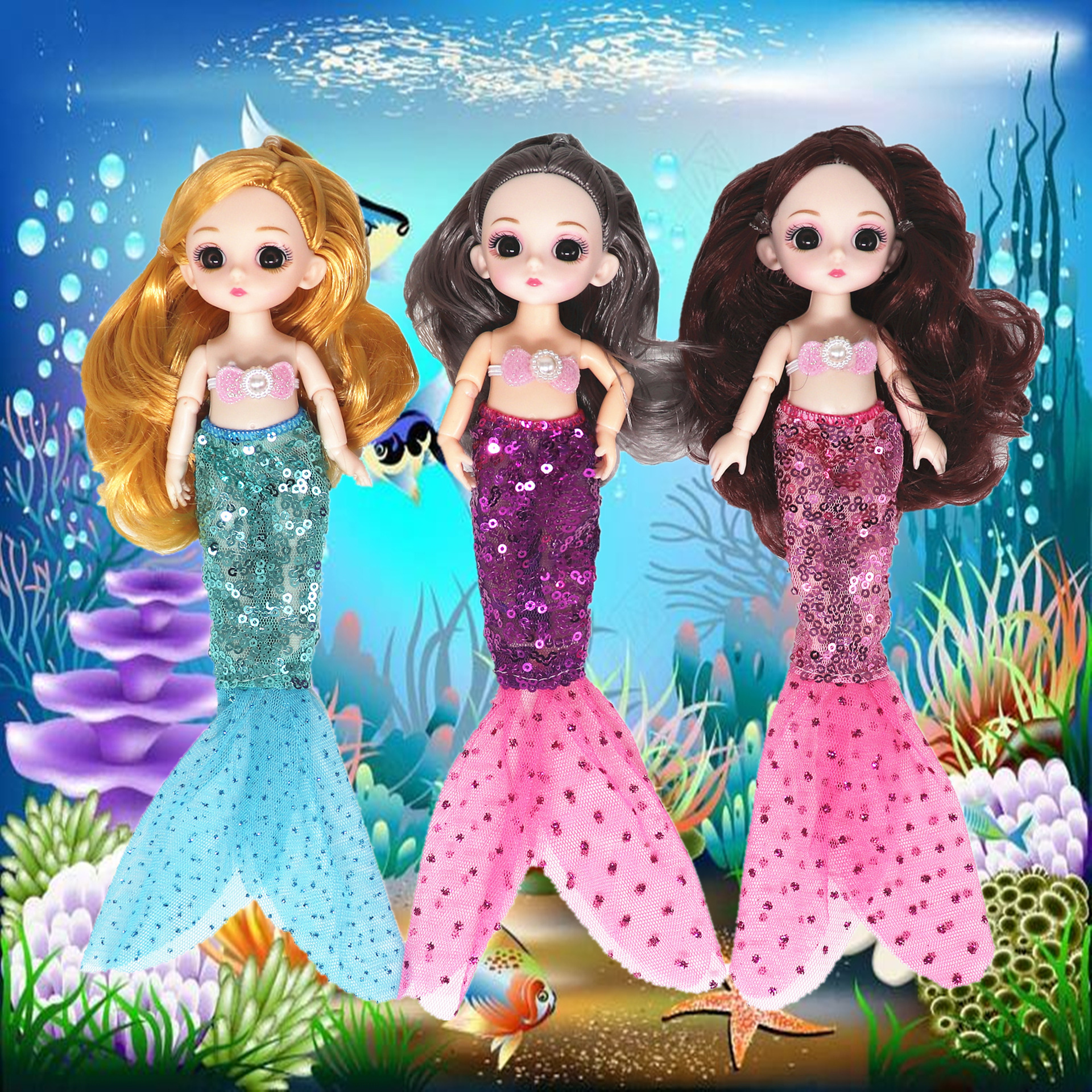 6寸富华达比娃娃美鱼人公主时尚换装衣服鱼尾裙17厘米衣服