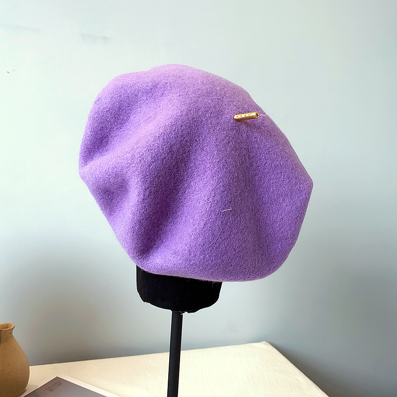 2020秋冬日系石原款纯羊毛贝雷帽子女气质画家帽百搭八角帽时装帽