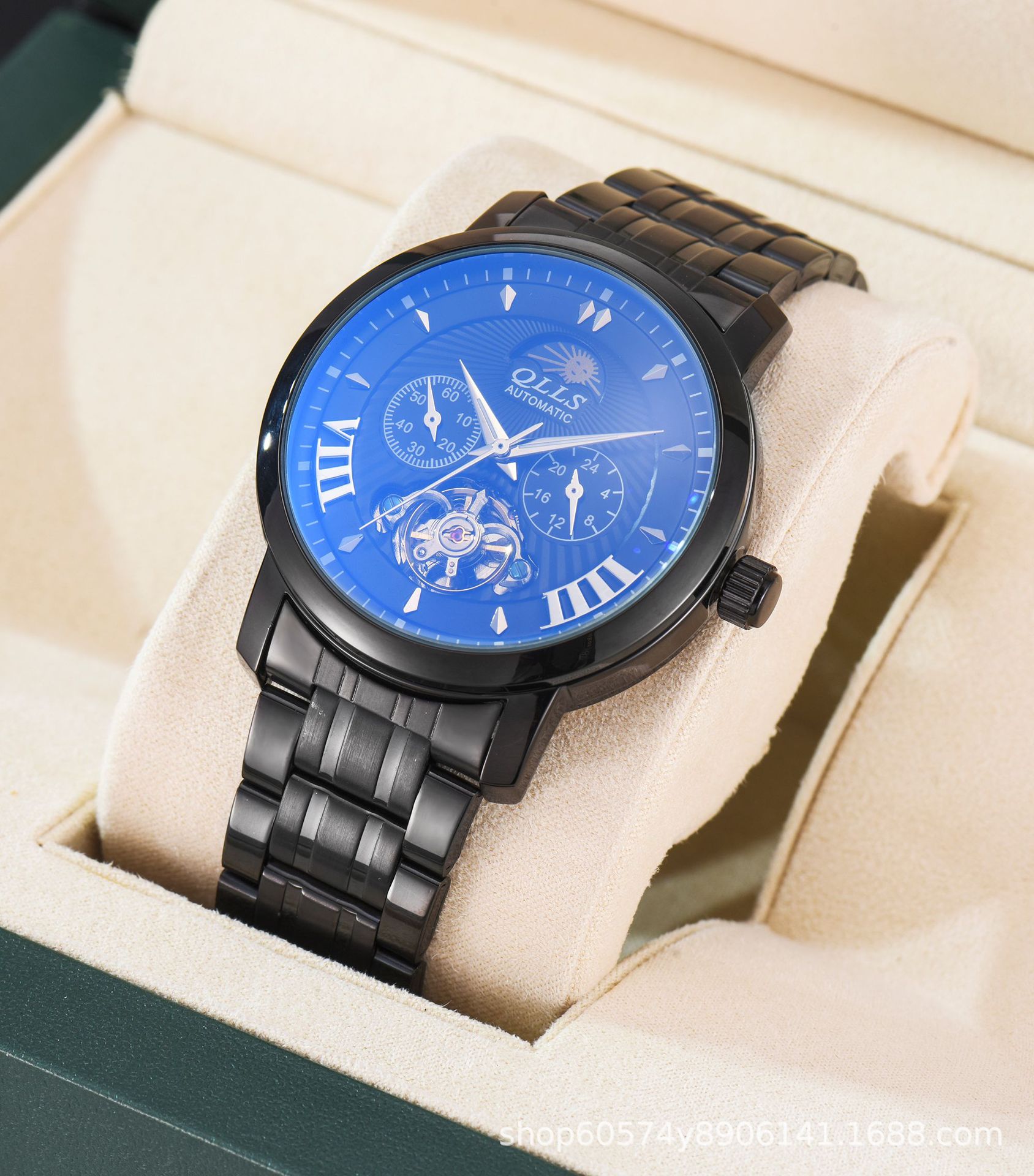 奇洛时全自动机械表商务镂空男士手表全自动防水机械手表厂家批发