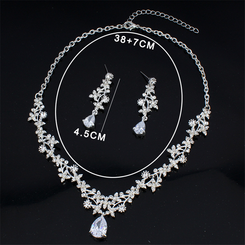 New Bridal Wedding Formal Dress Accessories Zircon Earrings Necklace in Stock Supply